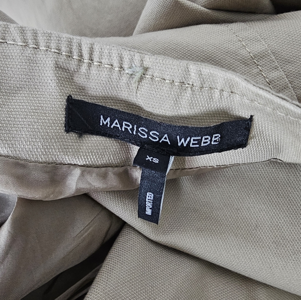 Marissa Webb Jensen Dress Midi Cotton Button Down Belted Tan Size XS - Picture 7 of 8